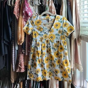 H&M Yellow Floral Mini Dress